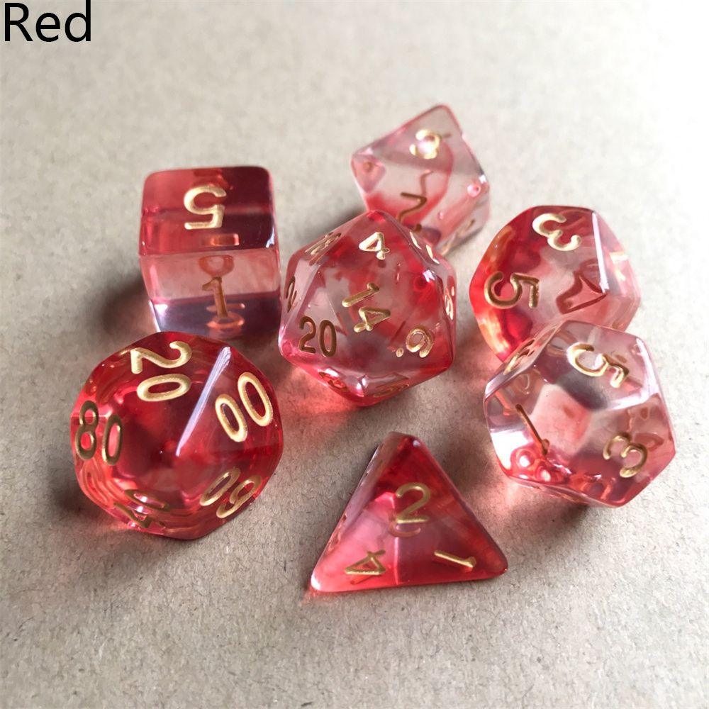 7Pcs/Set Multi-Sided Clear Dice Set Game Dice For RPG DND Accessories Polyhedral Dice For Board Card Game Tarot Supplies - NERD BEM TRAJADO