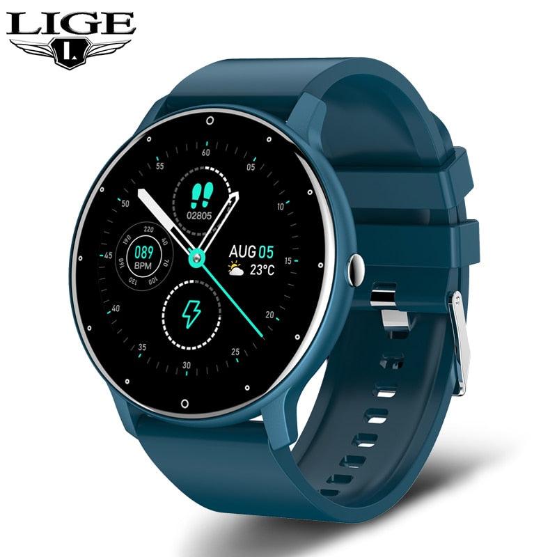 LIGE 2022 New Smart Watch Men Full Touch Screen Sport Fitness Watch IP67 Waterproof Bluetooth For Android ios smartwatch Men+box - NERD BEM TRAJADO