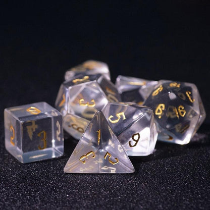 Kit de Dados RPG de Cristal - Tema Moon - NERD BEM TRAJADO