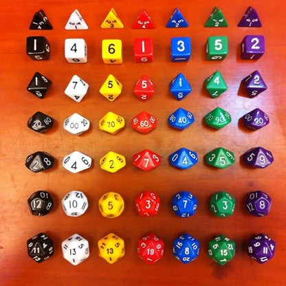 20 Kinds Option 7PCS/LOT High Quality Multi-Sided Dice With Pearlized Effect Dice Set - NERD BEM TRAJADO