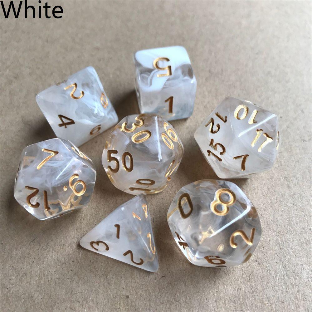 7Pcs/Set Multi-Sided Clear Dice Set Game Dice For RPG DND Accessories Polyhedral Dice For Board Card Game Tarot Supplies - NERD BEM TRAJADO