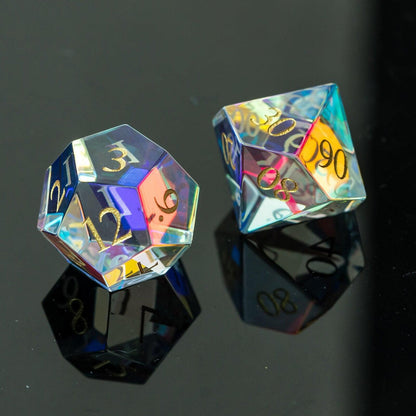 Kit de Dados RPG de Cristal Premium - NERD BEM TRAJADO