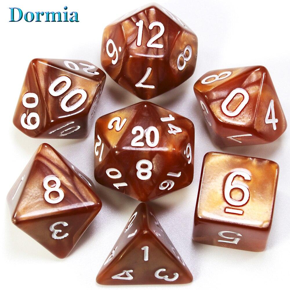 7Pcs/Set Polyhedral  Marble Effect dice, For DND and RPG Board Game,as Gift - NERD BEM TRAJADO