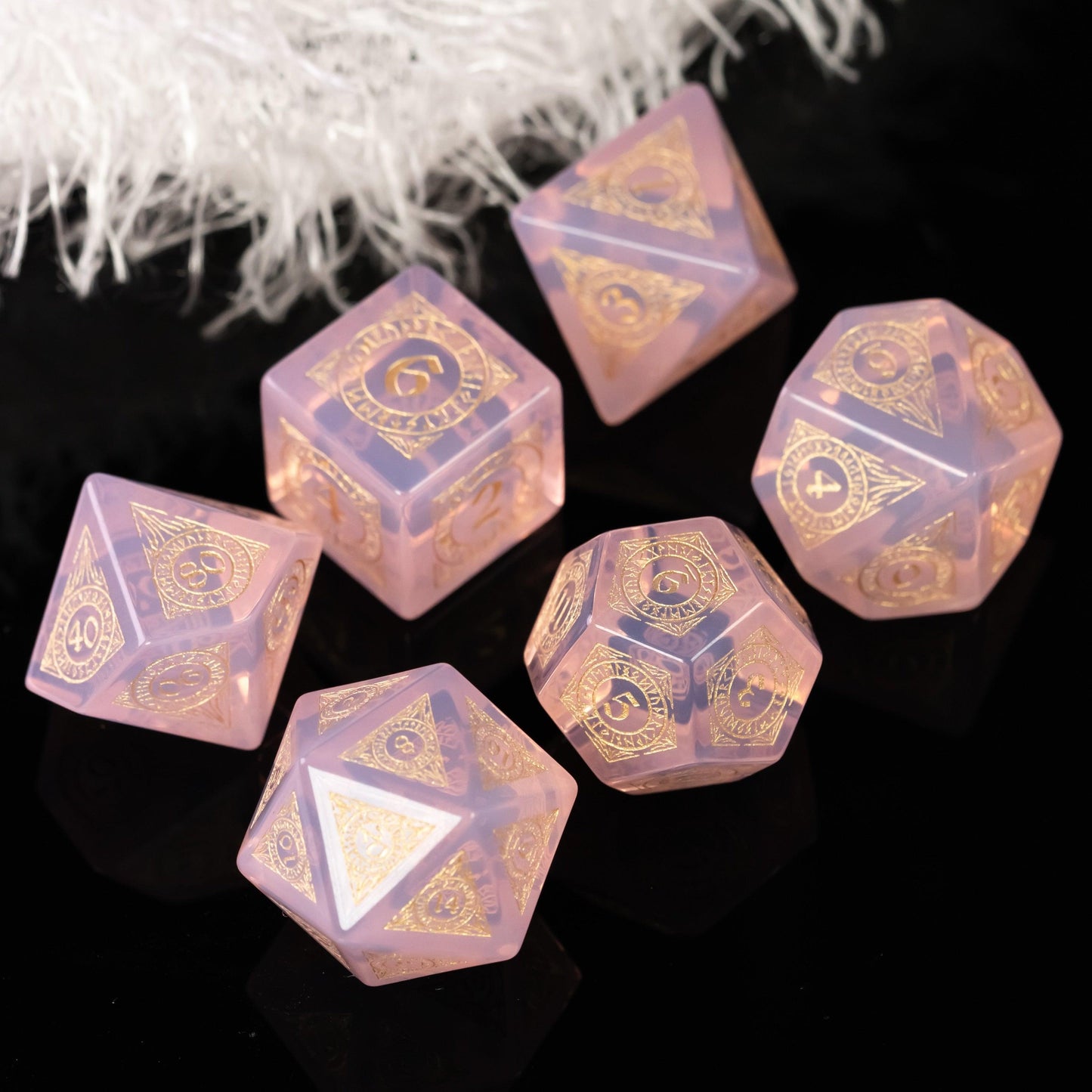 Kit de Dados RPG de Gema Preciosa - Modelo 02 - NERD BEM TRAJADO