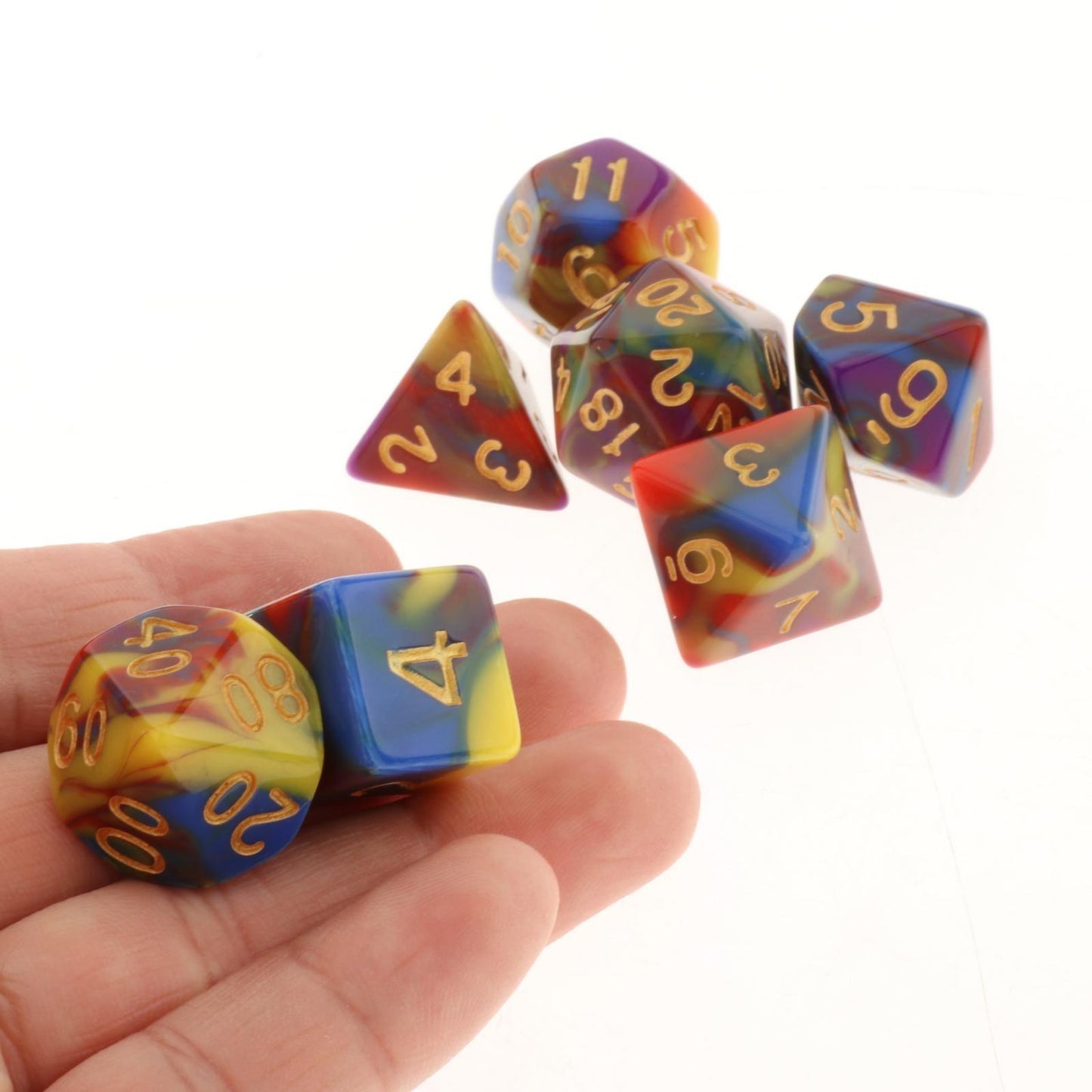 Kit de Dados RPG de Resina - Tema Colors - NERD BEM TRAJADO