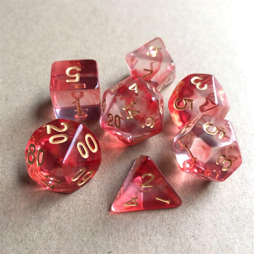 7Pcs/Set Multi-Sided Clear Dice Set Game Dice For RPG DND Accessories Polyhedral Dice For Board Card Game Tarot Supplies - NERD BEM TRAJADO