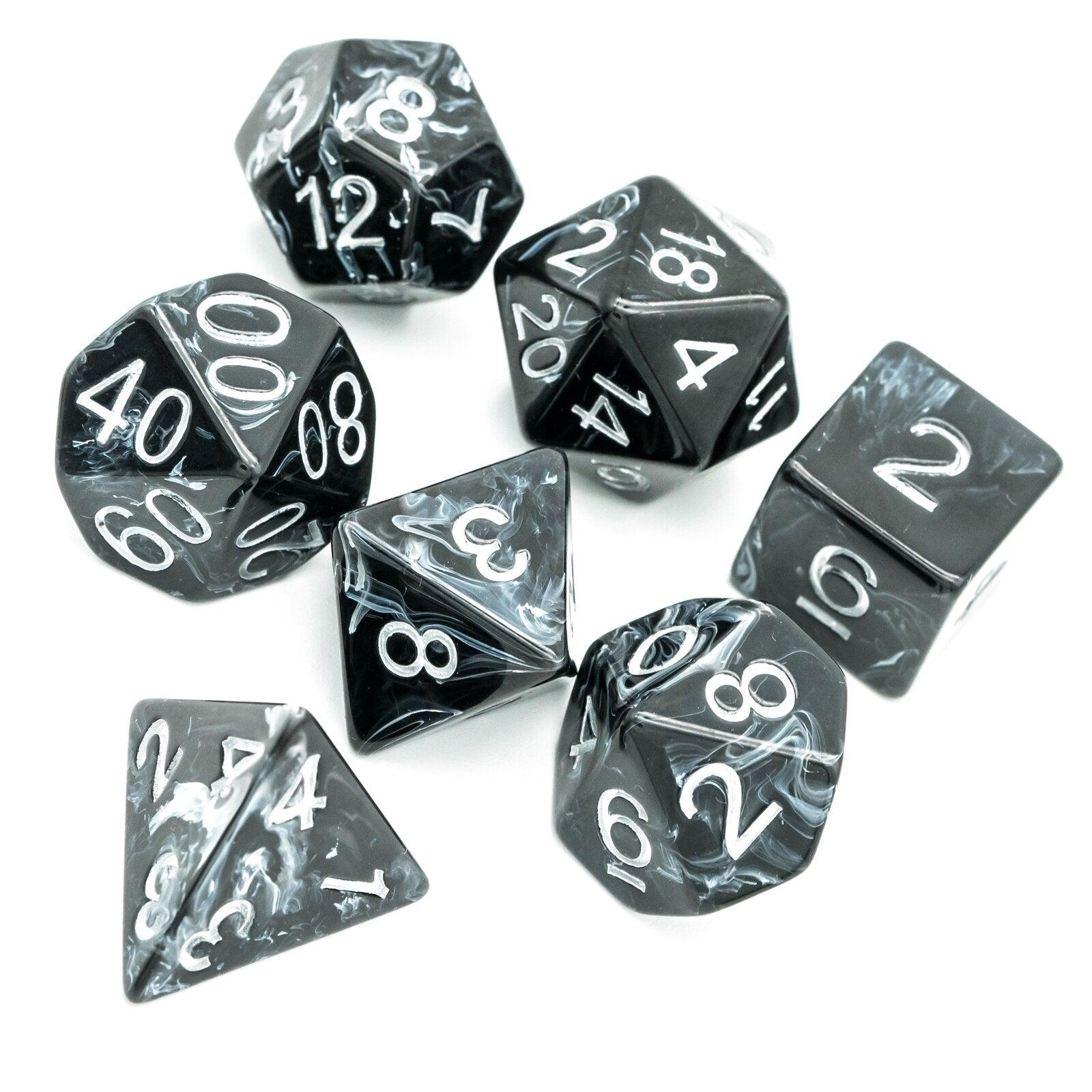 Poludie 7Pcs/Set Silk DND Dice Set Resin lmitation Stone D4-D20 Polyhedral Dice for Dungeons and Dragons Role Playing Board Game - NERD BEM TRAJADO