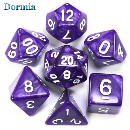 7Pcs/Set Polyhedral  Marble Effect dice, For DND and RPG Board Game,as Gift - NERD BEM TRAJADO