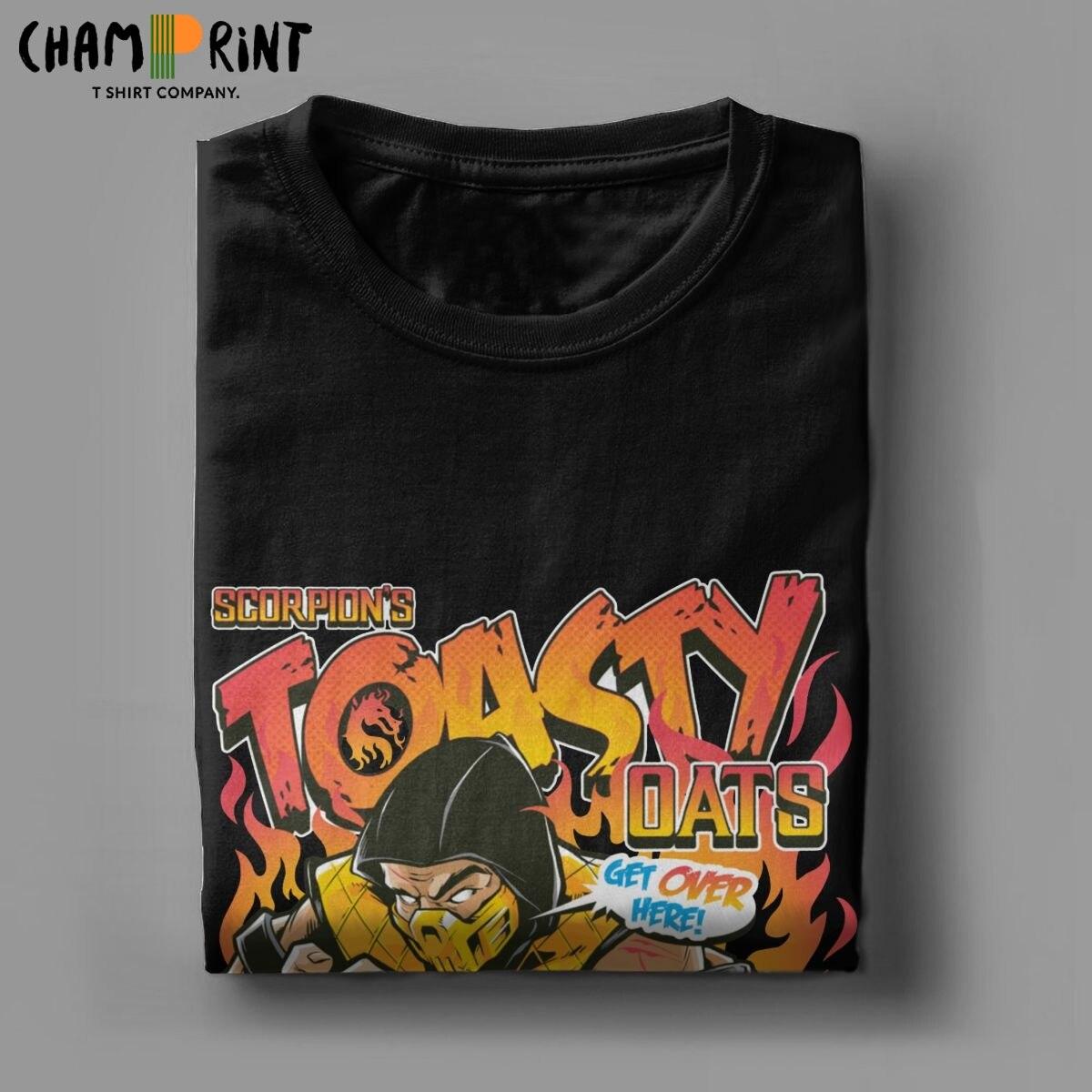 Toasty Oats T-Shirts for Men Mortal Kombat Scorpion T Shirts Mk11 Retro Arcade Game Leisure Pure Cotton Tees New Arrival Clothes - NERD BEM TRAJADO