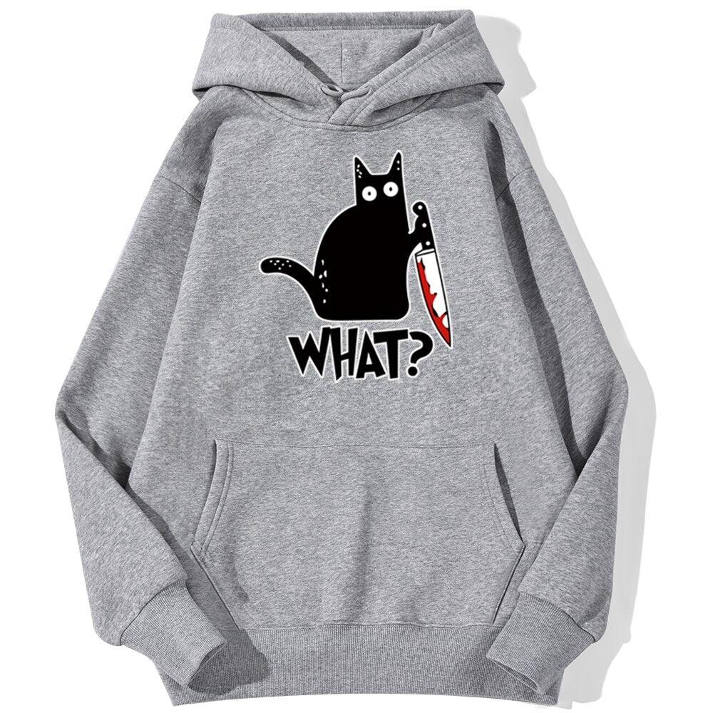 Killer Black Cat What Surprised Men Hoodies Streetwear Warm Male Hoodie Hip Hop Daily Casual Autumn Sweatshirt - NERD BEM TRAJADO