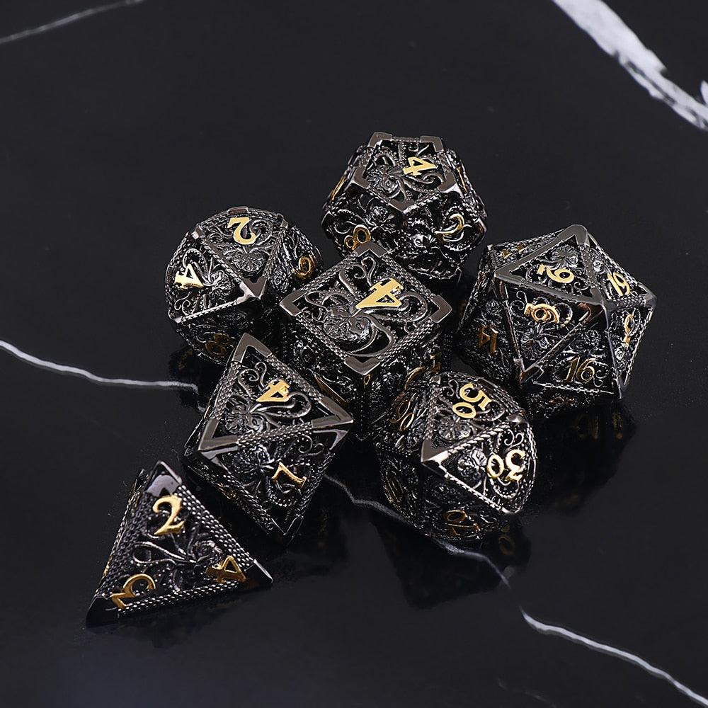 Kit de Dados RPG de Metal - Tema Octopus - NERD BEM TRAJADO