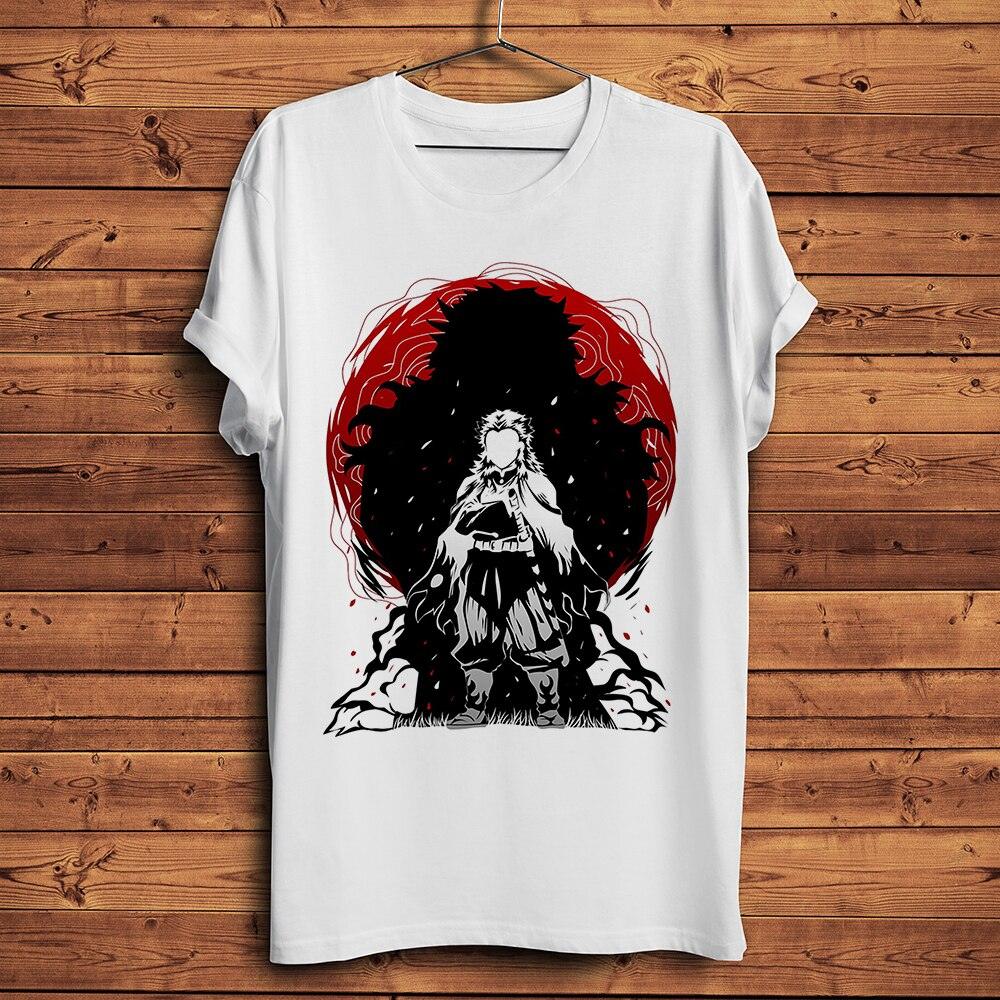 Fire Kyojuro Rengoku Kyoujurou anime tshirt Men summer new White Casual short sleeve T Shirt Demon Slayer Unisex streetwear tee - NERD BEM TRAJADO