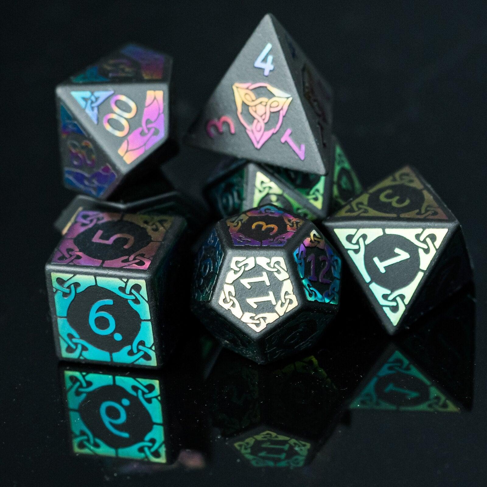 Kit de Dados RPG de Obsidiana - Modelo 03 - NERD BEM TRAJADO