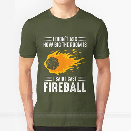 I Cast Fireball Streetwear Funny Black Clothing Mens T shirt Tops Tees Dnd Dragon Dice Rpg Tabletop - NERD BEM TRAJADO