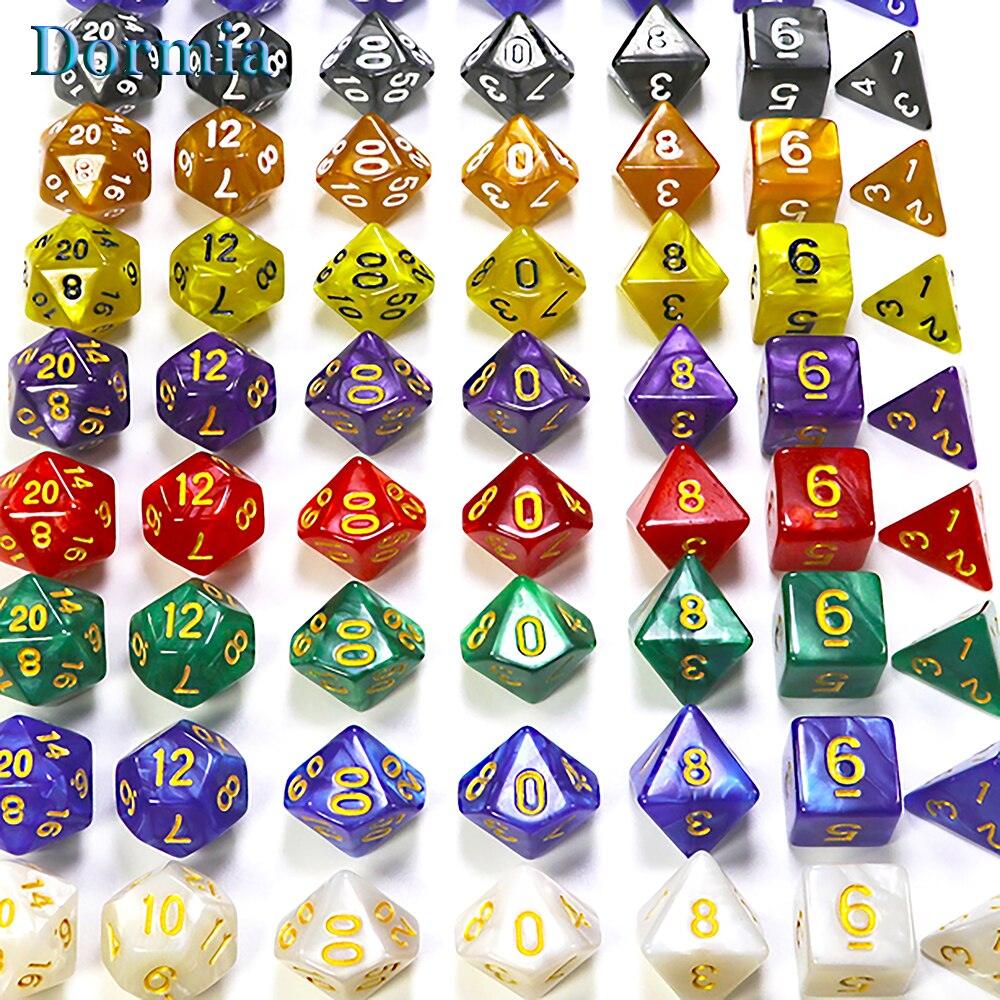 7Pcs/Set Polyhedral  Marble Effect dice, For DND and RPG Board Game,as Gift - NERD BEM TRAJADO