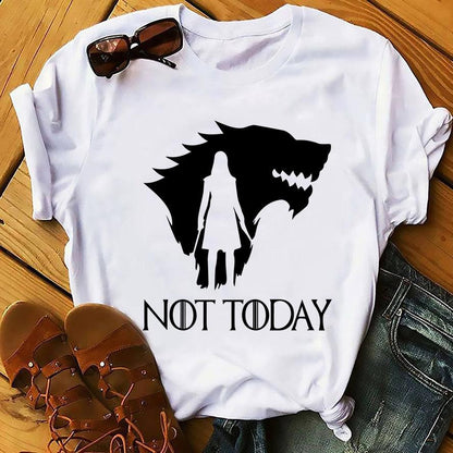 GOT Arya Stark not today funny tshirt men 2019 summer new white casual homme cool Valyria t shirt no glue print - NERD BEM TRAJADO