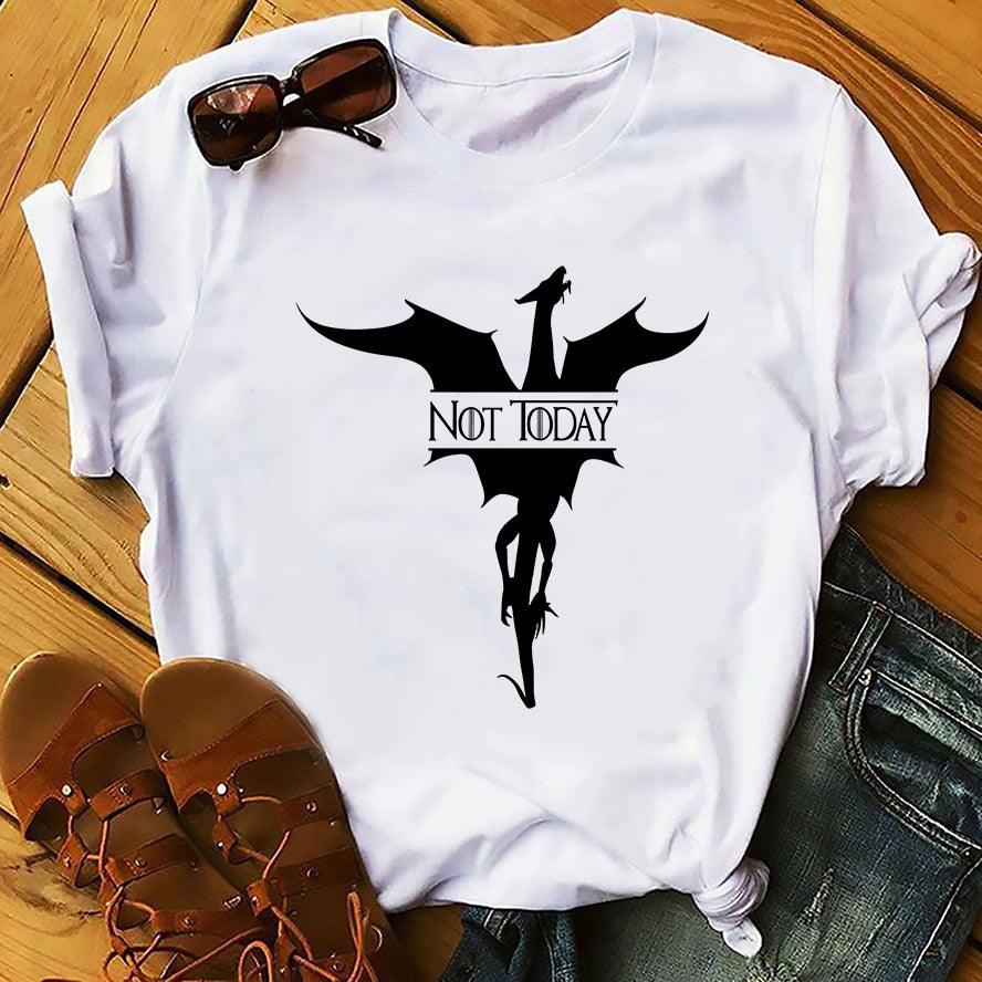 GOT Arya Stark not today funny tshirt men 2019 summer new white casual homme cool Valyria t shirt no glue print - NERD BEM TRAJADO