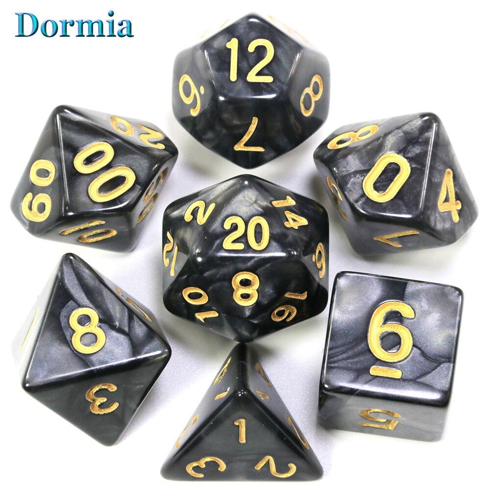 7Pcs/Set Polyhedral  Marble Effect dice, For DND and RPG Board Game,as Gift - NERD BEM TRAJADO