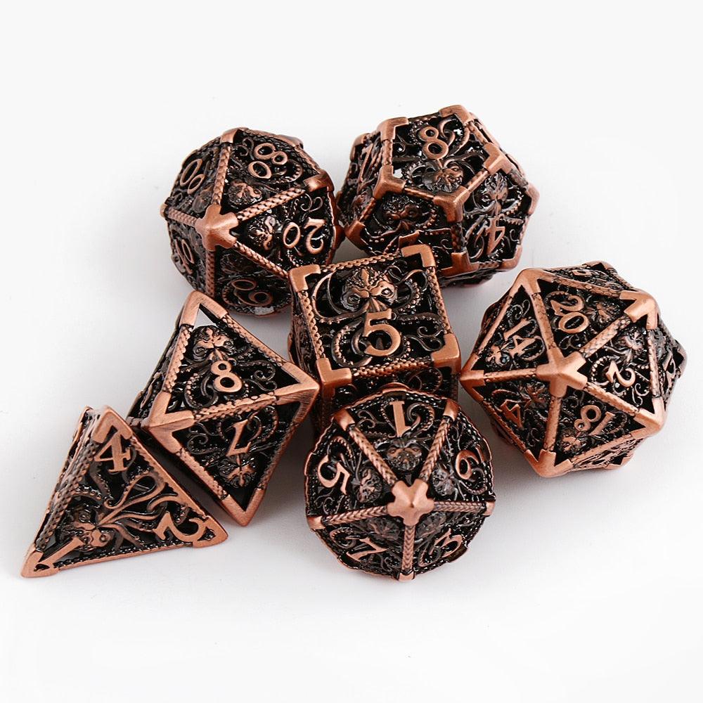 Kit de Dados RPG de Metal - Tema Octopus - NERD BEM TRAJADO