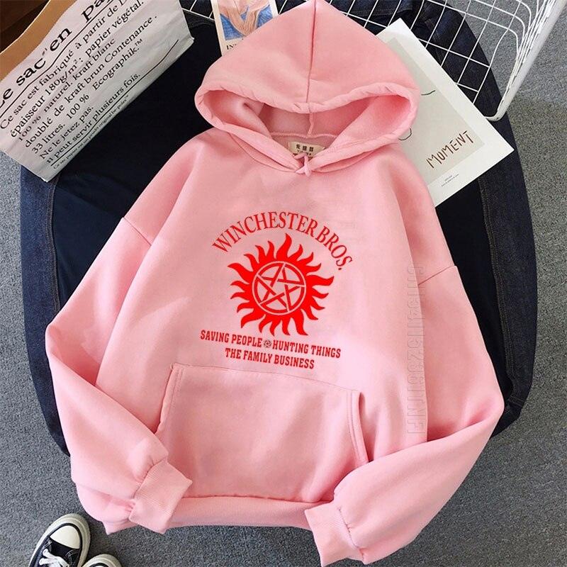 Men Hoodies Supernatural Print Couple Oversized Streetwear Man Women Daily Casual Pullovers Harajuku Hoodie - NERD BEM TRAJADO