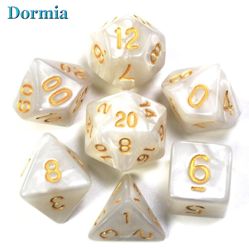 7Pcs/Set Polyhedral  Marble Effect dice, For DND and RPG Board Game,as Gift - NERD BEM TRAJADO