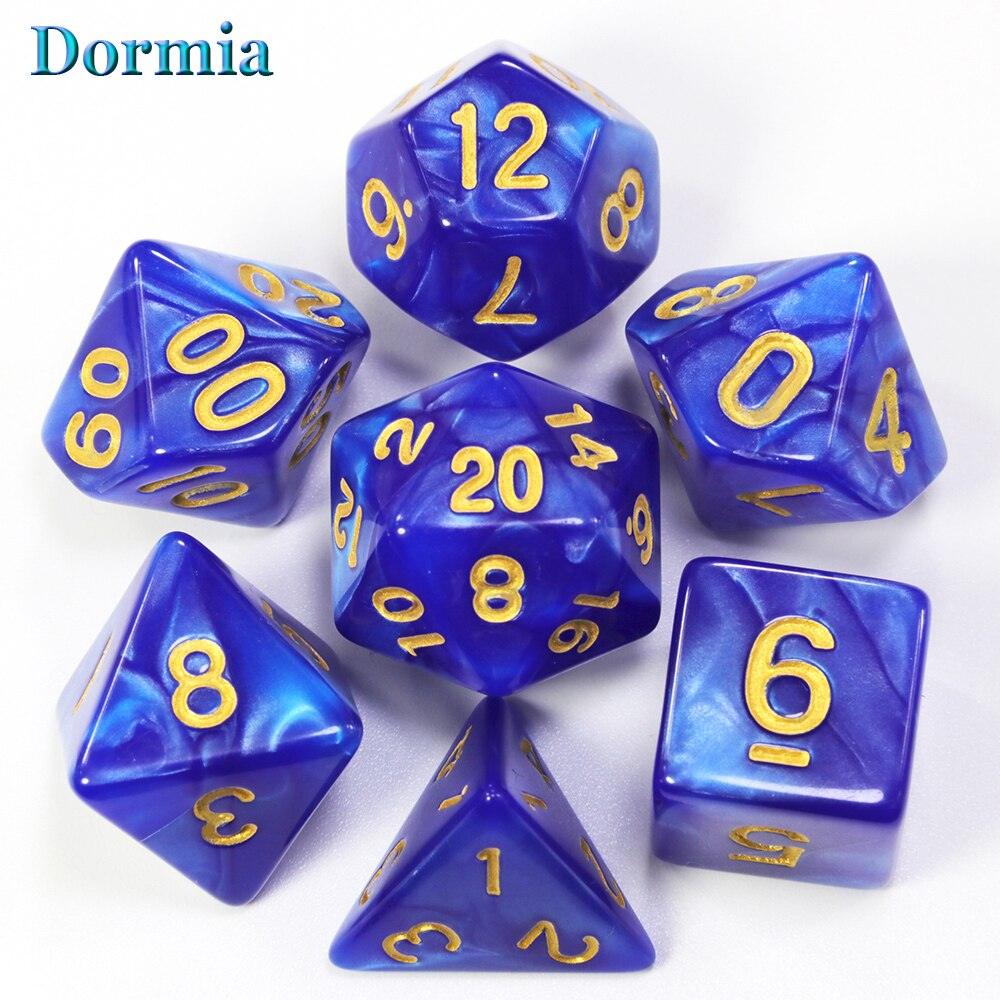 7Pcs/Set Polyhedral  Marble Effect dice, For DND and RPG Board Game,as Gift - NERD BEM TRAJADO