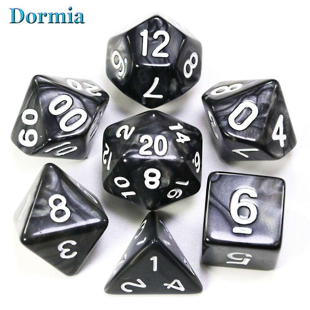 7Pcs/Set Polyhedral  Marble Effect dice, For DND and RPG Board Game,as Gift - NERD BEM TRAJADO