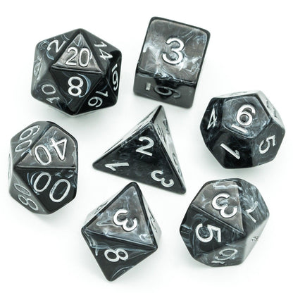 Poludie 7Pcs/Set Silk DND Dice Set Resin lmitation Stone D4-D20 Polyhedral Dice for Dungeons and Dragons Role Playing Board Game - NERD BEM TRAJADO