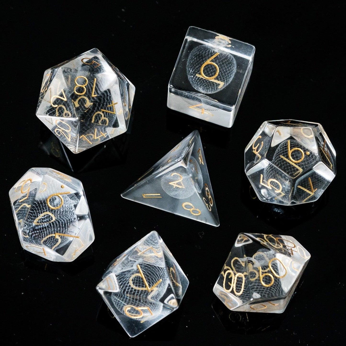 Kit de Dados RPG de Gema Preciosa - Modelo 04 - NERD BEM TRAJADO