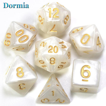 7Pcs/Set Polyhedral  Marble Effect dice, For DND and RPG Board Game,as Gift - NERD BEM TRAJADO