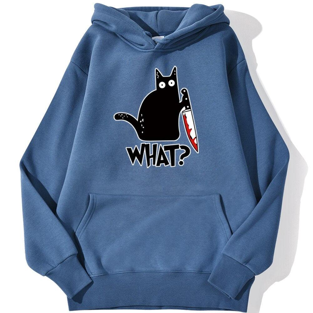 Killer Black Cat What Surprised Men Hoodies Streetwear Warm Male Hoodie Hip Hop Daily Casual Autumn Sweatshirt - NERD BEM TRAJADO