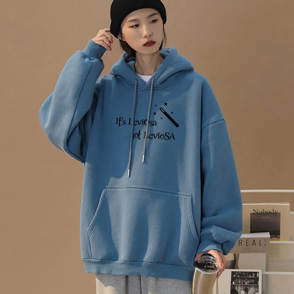 Women Hipster Streetwear Sweatshirts 2022 It&#39;s Leviosa Magic Fleece Casual Hoodies Female Autumn Harajuku Tracksuit Brand Hooded - NERD BEM TRAJADO