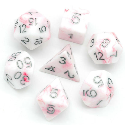 Poludie 7Pcs/Set Silk DND Dice Set Resin lmitation Stone D4-D20 Polyhedral Dice for Dungeons and Dragons Role Playing Board Game - NERD BEM TRAJADO