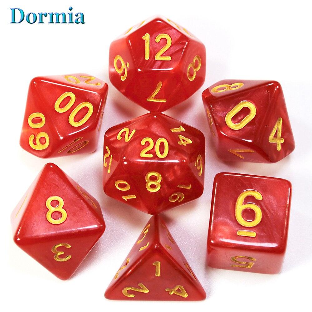 7Pcs/Set Polyhedral  Marble Effect dice, For DND and RPG Board Game,as Gift - NERD BEM TRAJADO