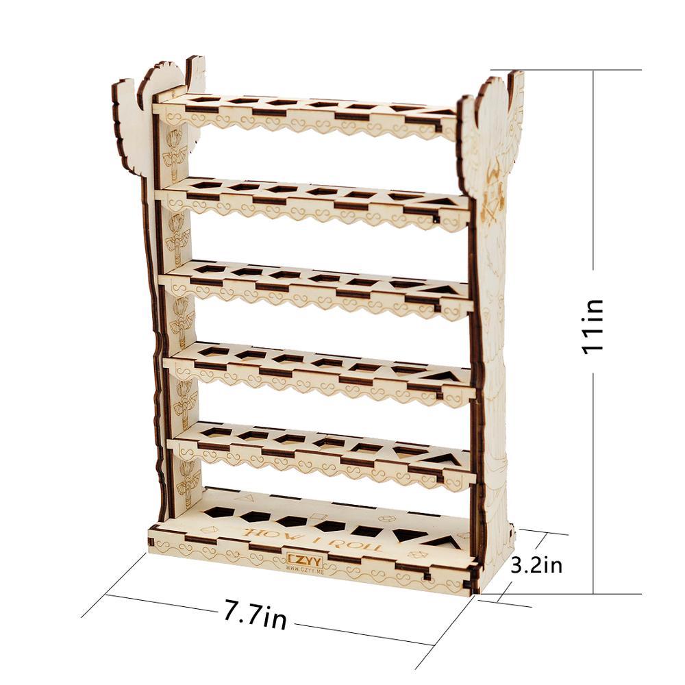 D&amp;D Dice Display Stand Wood Tauren Totem Pole Design Vertical Dice Display Shelf Perfect for Dice Collectors - NERD BEM TRAJADO