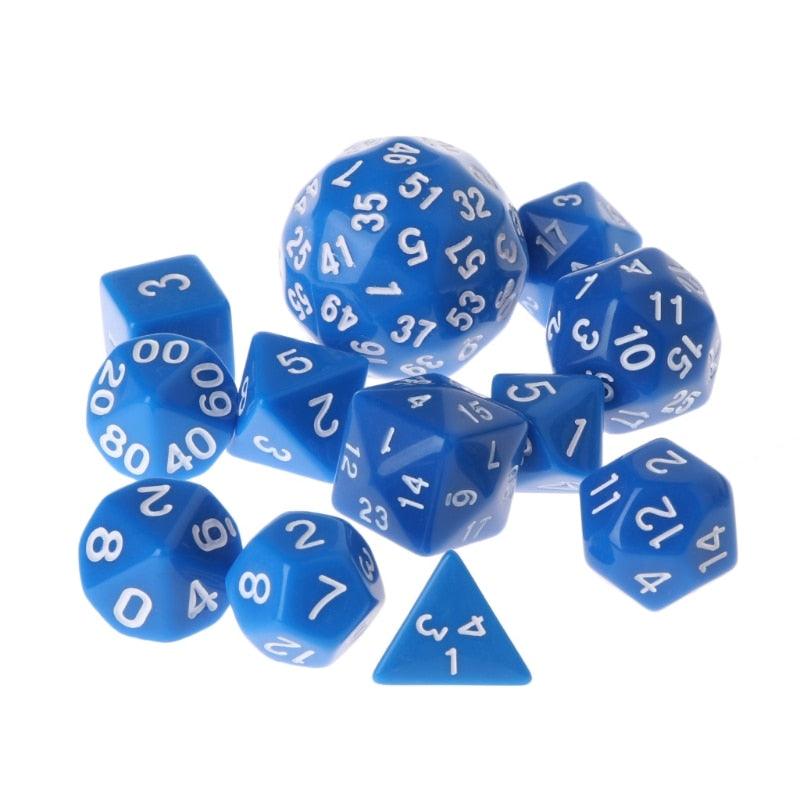 12pcs/Set Multi-sided Polyhedral Dice D4 D6 D8 D10 D12 D20 D24 D30 D60 - NERD BEM TRAJADO