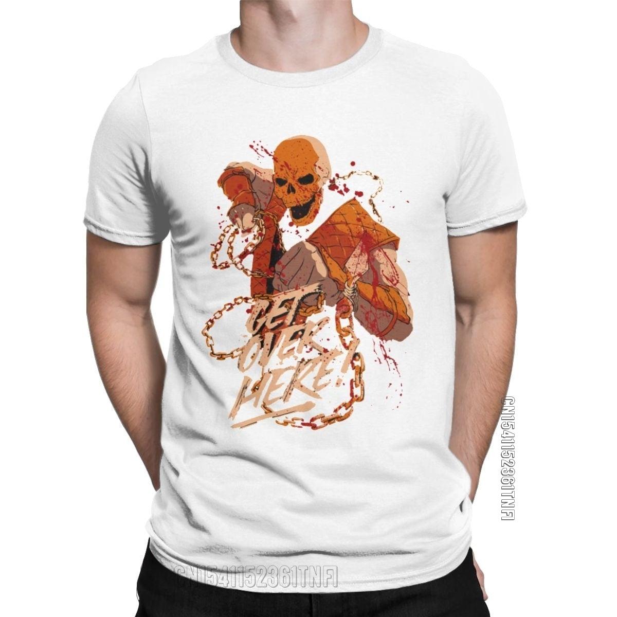 Mortal Kombat Hell Scorpion T-Shirt Men Awesome Pure Cotton Tees Crewneck Classic Short Sleeve T Shirt Clothes - NERD BEM TRAJADO