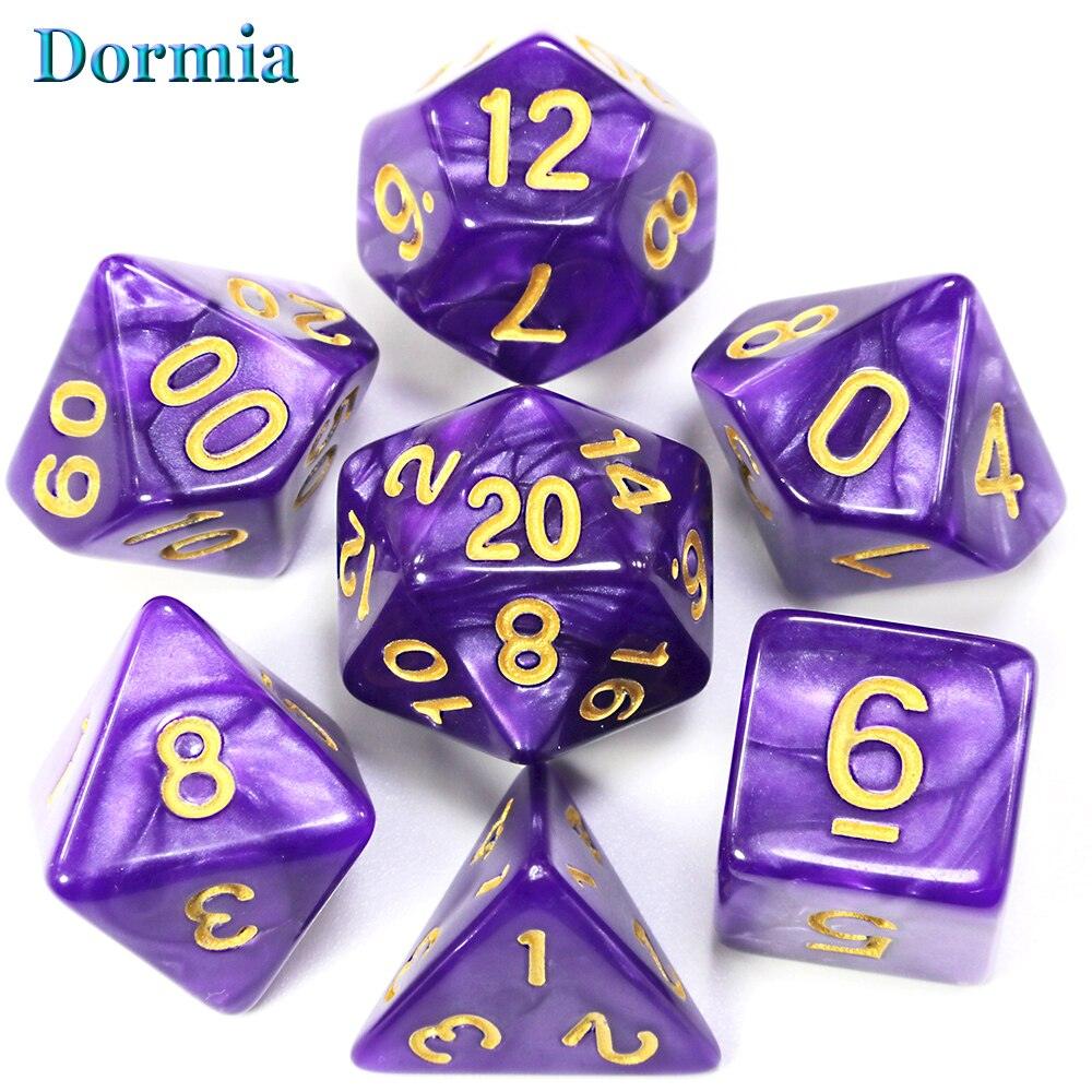 7Pcs/Set Polyhedral  Marble Effect dice, For DND and RPG Board Game,as Gift - NERD BEM TRAJADO