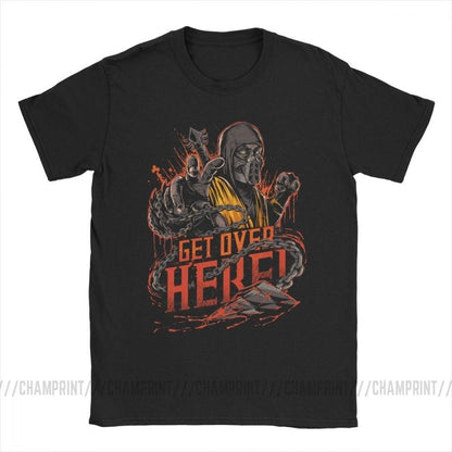 Scorpion Get Over Here Mortal Kombat 11 T Shirts New Print Popular Fighting Game T-Shirt Men Humor Cotton Tees Classic Tops - NERD BEM TRAJADO