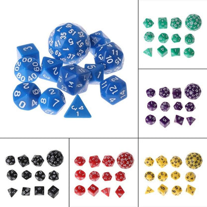 12pcs/Set Multi-sided Polyhedral Dice D4 D6 D8 D10 D12 D20 D24 D30 D60 - NERD BEM TRAJADO