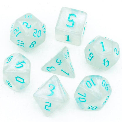 Poludie 7Pcs/Set DND Dice Set Transparent Glitter Die D4 D6 D8 D10 D% D12 D20 Polyhedral Dice for WarHammer RPG Board Game D&amp;D - NERD BEM TRAJADO