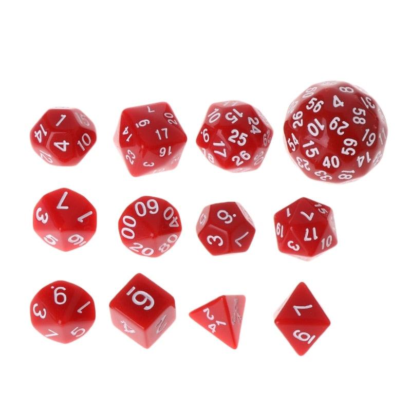 12pcs/Set Multi-sided Polyhedral Dice D4 D6 D8 D10 D12 D20 D24 D30 D60 - NERD BEM TRAJADO