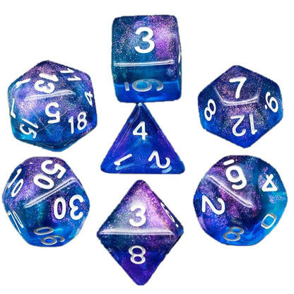 Poludie 7Pcs/Set Flash DND Dice Set D4 D6 D8 D10 D% D12 D20 Polyhedral Dice for Dungeons and Dragons RPG Board Game MTG D&amp;D - NERD BEM TRAJADO