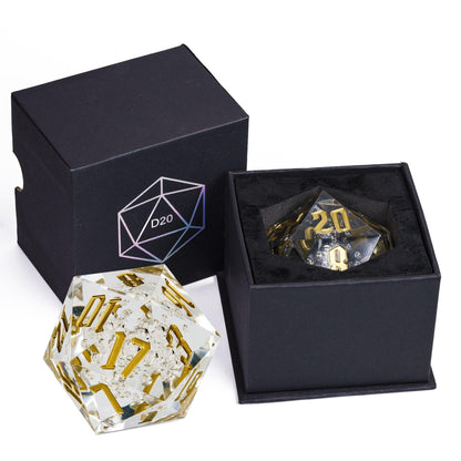 Poludie 1pc Crystal 55mm D20 DND Dice 20 Sides Large Size Polyhedral Dice for Role-Play Game D&amp;D Bar Pub Party RPG Board Games - NERD BEM TRAJADO