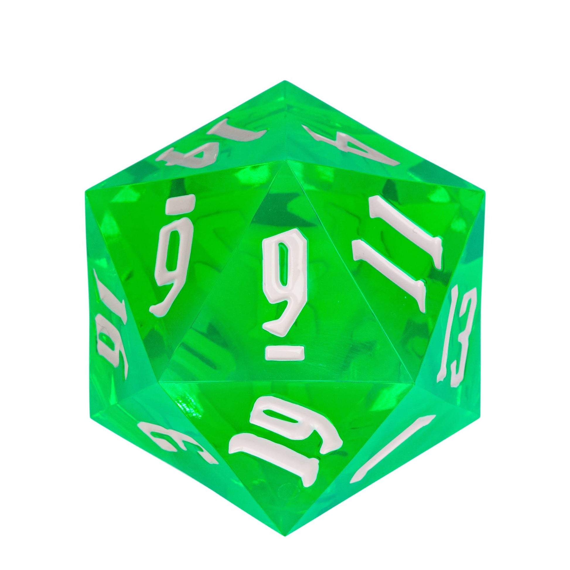 Poludie 1pc Crystal 55mm D20 DND Dice 20 Sides Large Size Polyhedral Dice for Role-Play Game D&amp;D Bar Pub Party RPG Board Games - NERD BEM TRAJADO