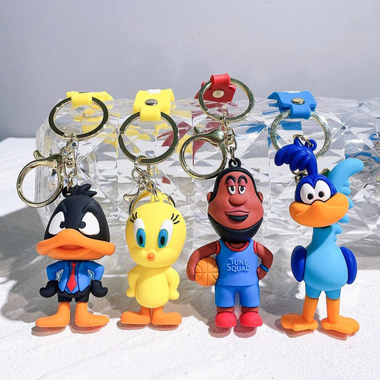 Anime Looney Tunes Keychain Cartoon Bugs Bunny Daffy Duck Tweety Bird Figure Toys Model Silicone Pendant Jewelry Accessories - NERD BEM TRAJADO