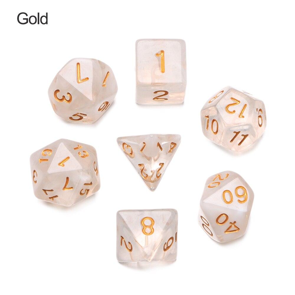 7Pcs/Set Multi-Sided Clear Dice Set Game Dice For RPG DND Accessories Polyhedral Dice For Board Card Game Tarot Supplies - NERD BEM TRAJADO