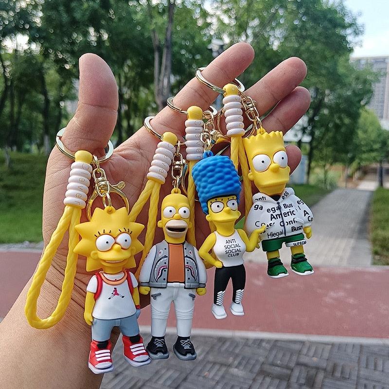 The Simpsons Keychain Cartoon Anime Figure Key Ring Phone Hanging Pendant Kawaii Holder Car Key Chain Birthday Christmas Gift - NERD BEM TRAJADO