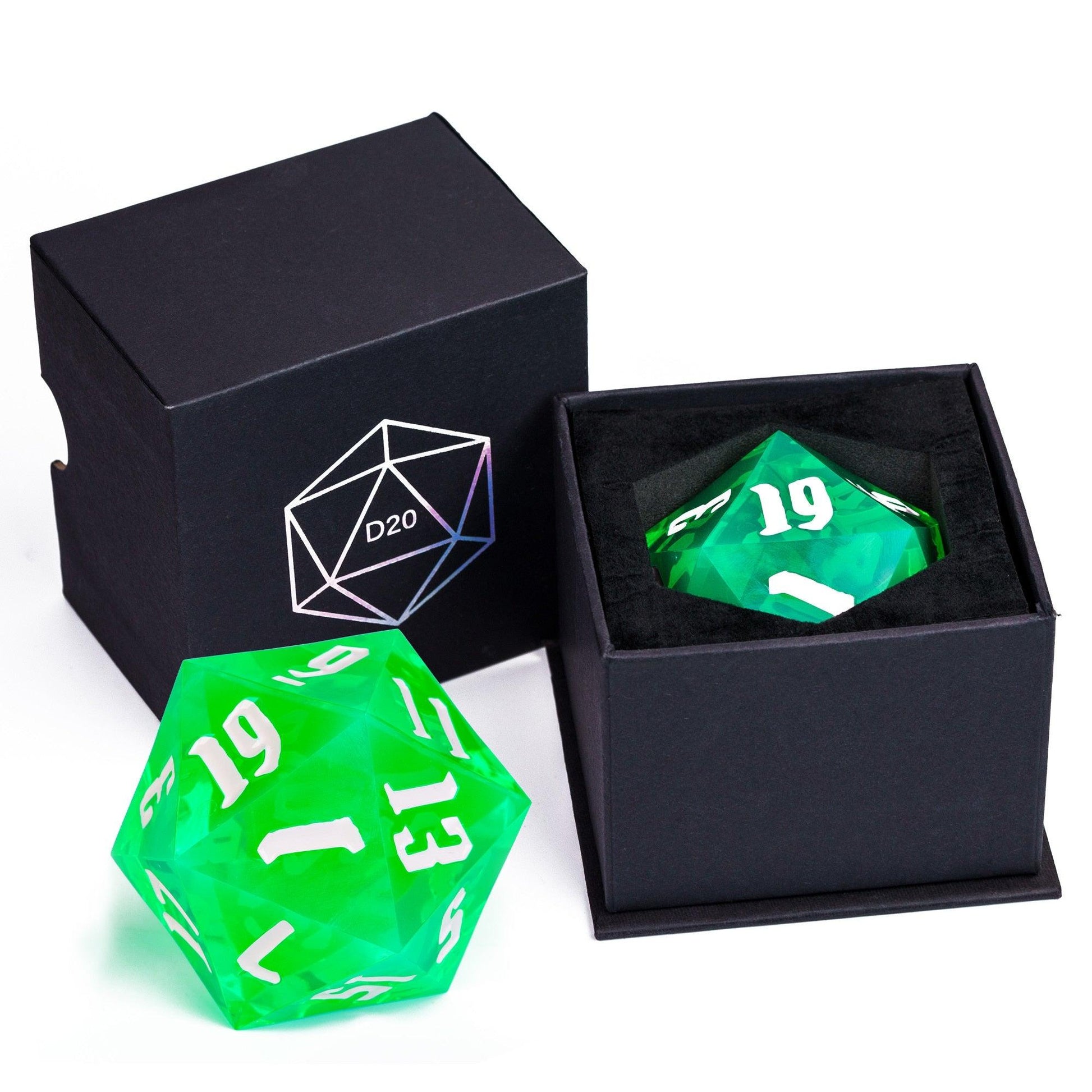 Poludie 1pc Crystal 55mm D20 DND Dice 20 Sides Large Size Polyhedral Dice for Role-Play Game D&amp;D Bar Pub Party RPG Board Games - NERD BEM TRAJADO