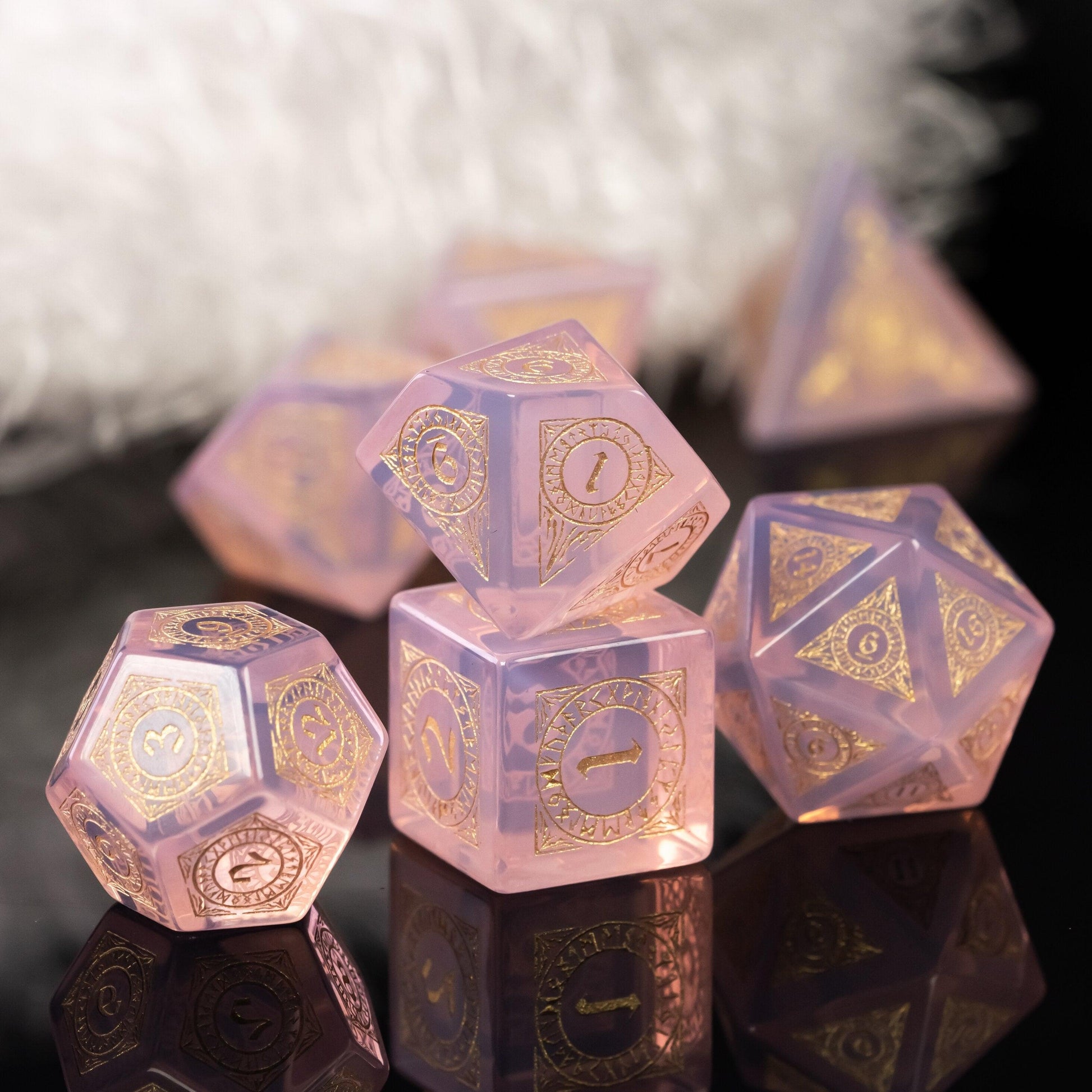 Kit de Dados RPG de Gema Preciosa - Modelo 02 - NERD BEM TRAJADO